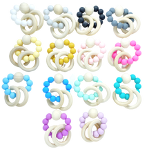 Load image into Gallery viewer, Silicone and Wooden Ring Teether